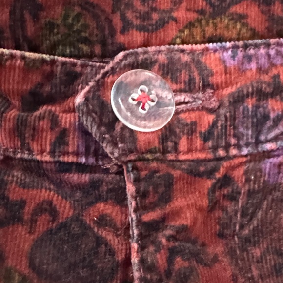 Free People Burgundy Floral Cropped Flare Pants - Picture 7 of 14